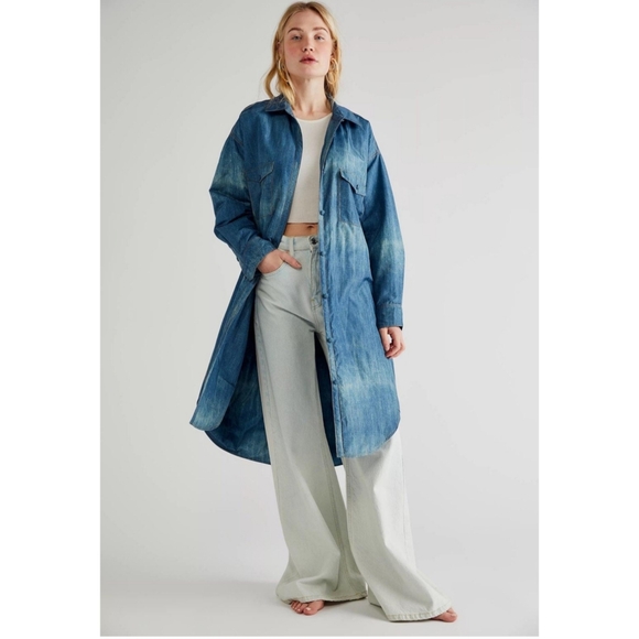 FREE PEOPLE Mes Demoiselles Coat Drops  Puffy Shirt Jacket Sz 1 - Picture 1 of 6